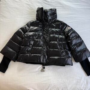 Black moncler puffer coat